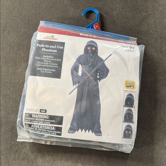 Kids Fade In and Out Phantom Halloween Costume Size M 8 NEW - Picture 9 of 9
